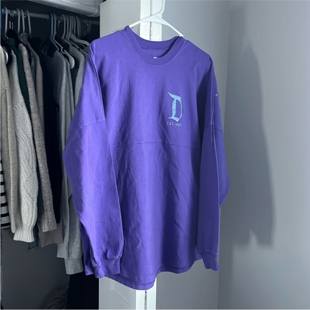 NWOT Disneyland Spirit Jersey Potion Purple Glitter Oversized Pullover Shirt - Picture 5 of 9